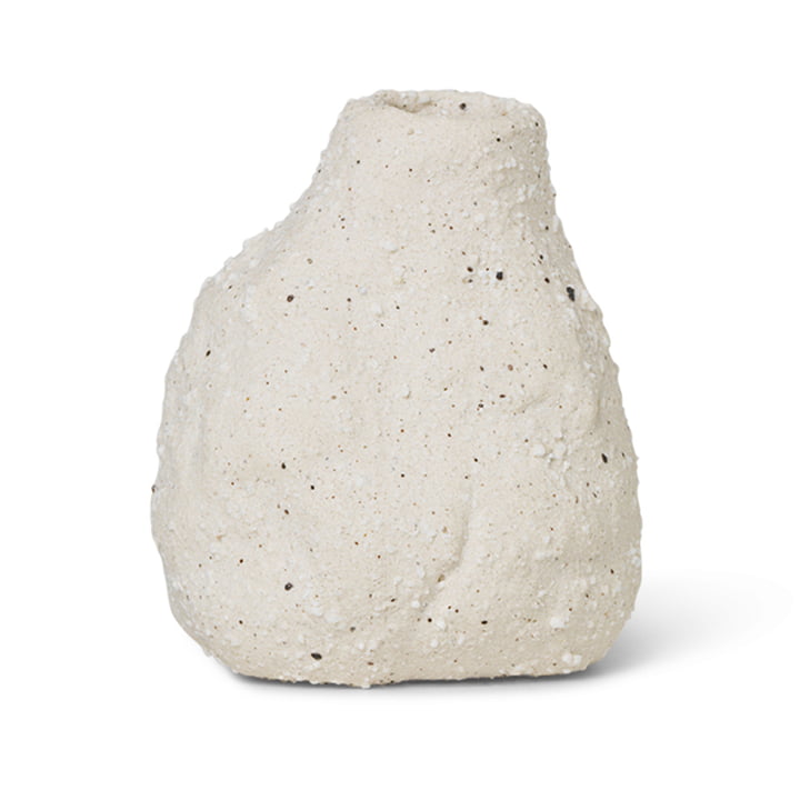 Vulca vase af ferm Bor i off-white sten