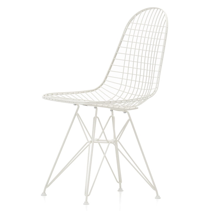 Wire Chair DKR (H 43 cm) fra Vitra i hvid / uden betræk, filtglider (hvid)