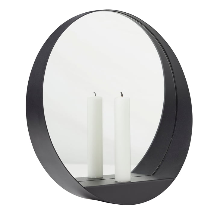 Glim Candle væg spejl Ø 28 cm af Gejst i sort