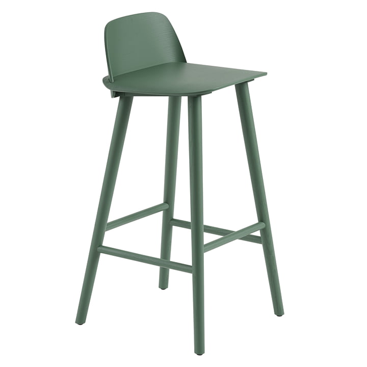 Nørd barstol H 75 cm af Muuto i grønt