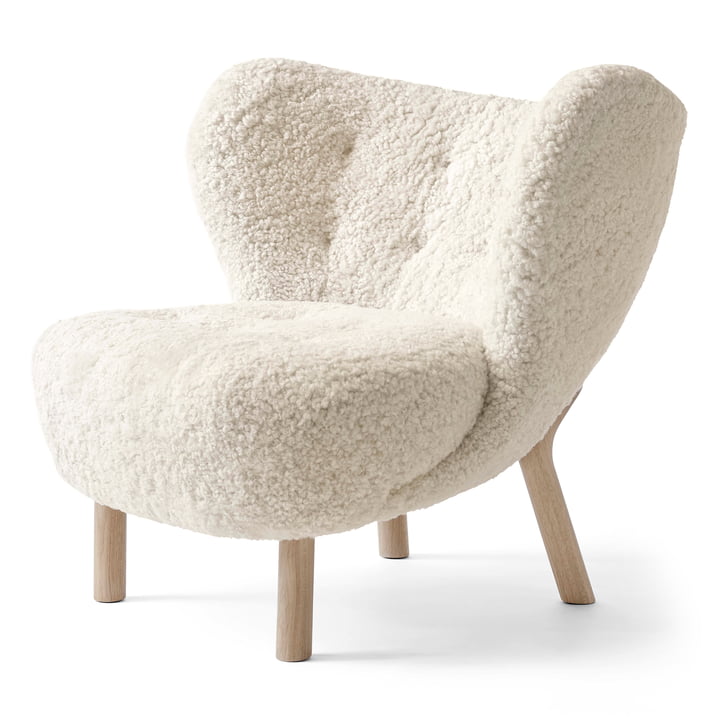 Little Petra VB1 Lounge Chair by & Tradition i hvidolieret eg / fåreskind Moonlight