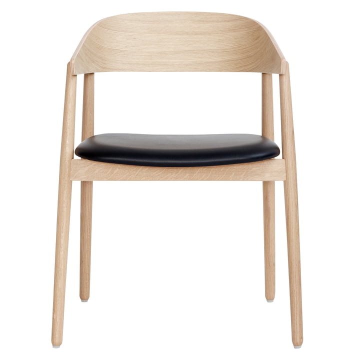 AC2 stol fra Andersen Furniture i hvidpigmenteret eg / sort læder