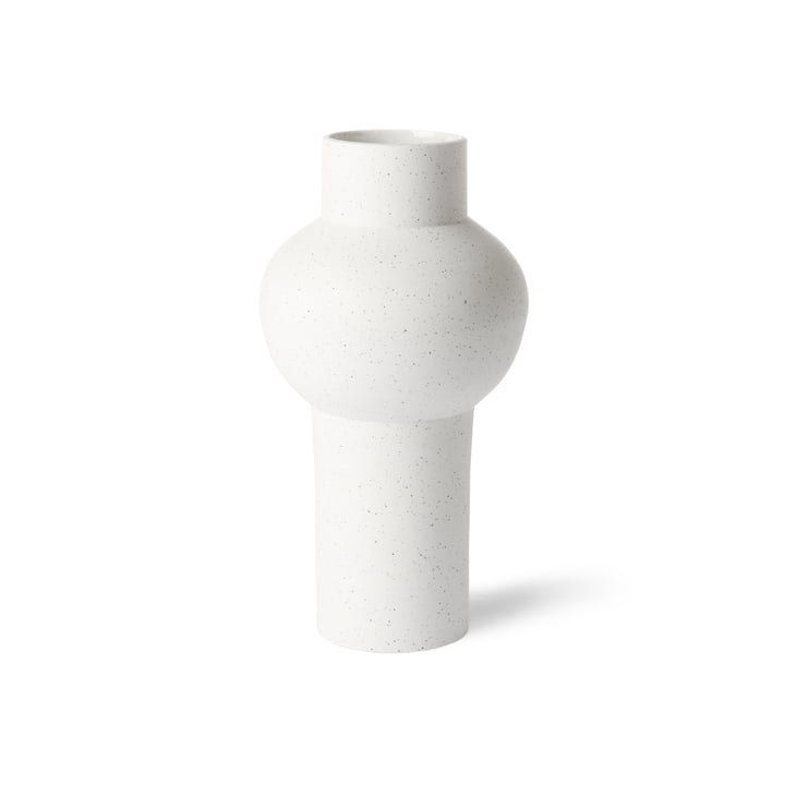 HKliving - vase lige M, Ø 15 x 30,5 H cm, hvid plettet