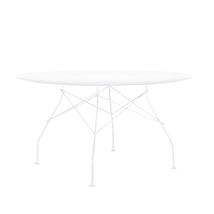Glossy udendørs bord Ø 128 x H 72 cm af Kartell i hvidt