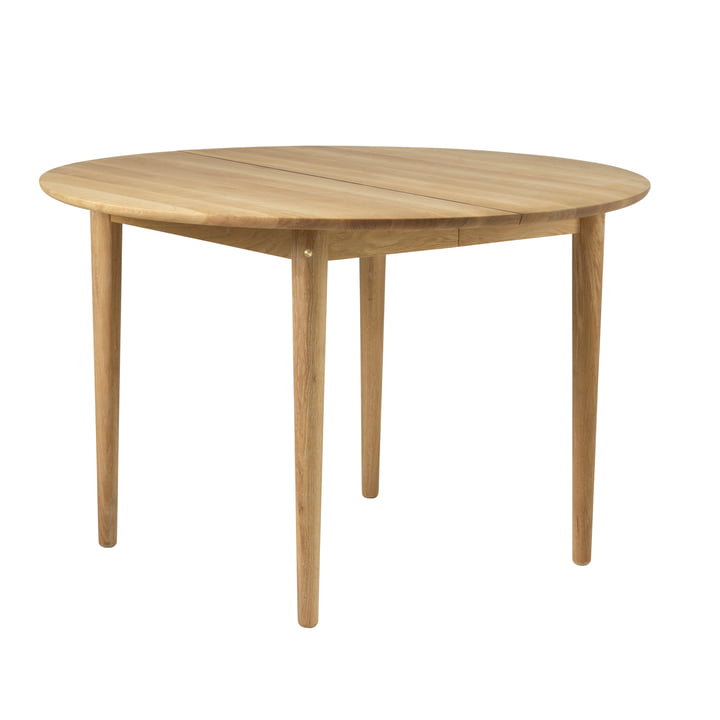 C62E spisebord Ø 115 cm, naturlig eg fra FDB Møbler