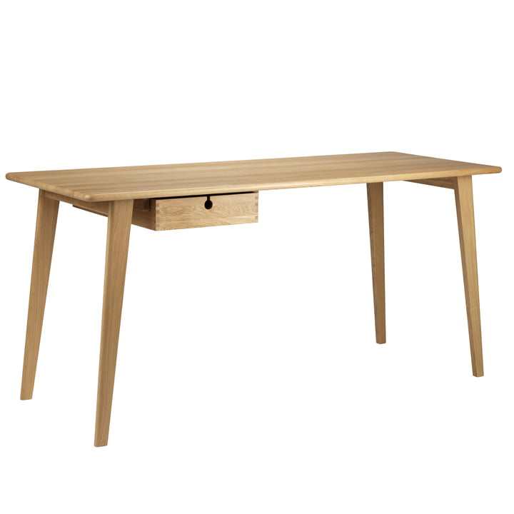 C67 skrivebord stort, 150 x 50 cm, naturlig eg fra FDB Møbler
