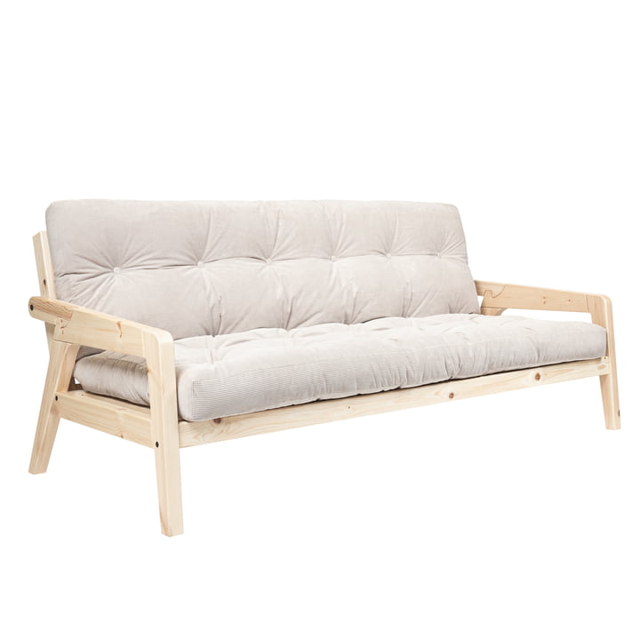 The Grab sofa, naturfyr / Corduroy Ivory (510) fra Karup Design