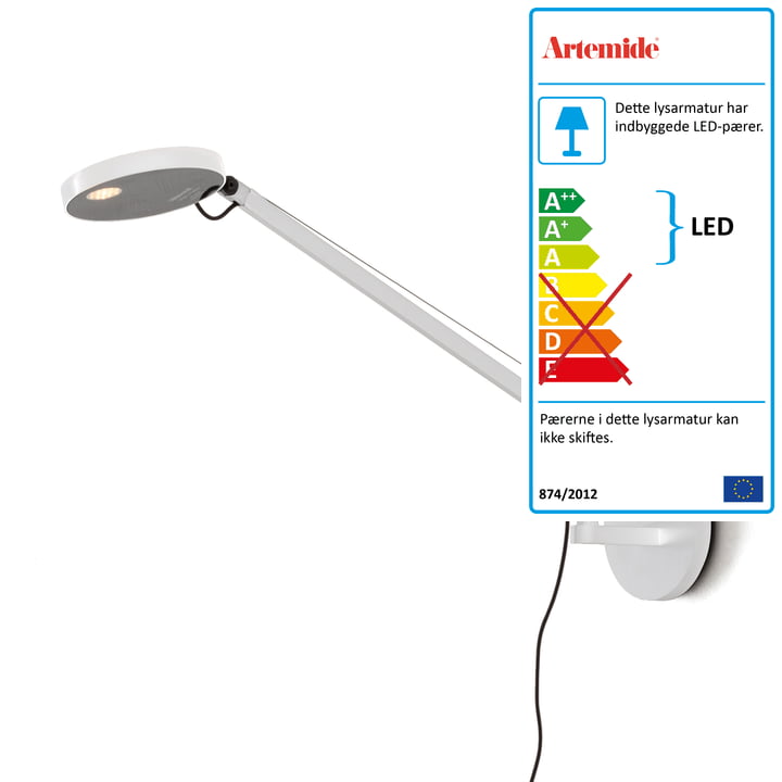 Demetra Micro LED væglampe fra Artemide i hvid
