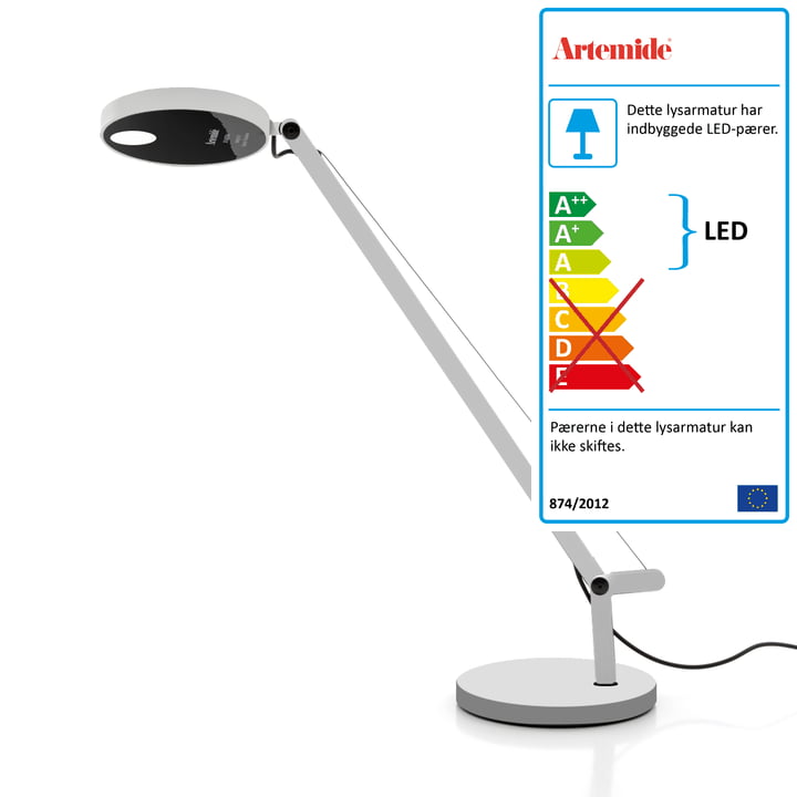 Demetra Micro LED bordlampe fra Artemide i hvid