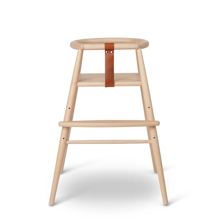 ND54 højstol, matlakeret bøg / cognac af Carl Hansen