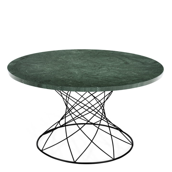 Merge-sofabordet H 45 Ø 80 cm, sort / marmorgrøn af Ox Denmarq