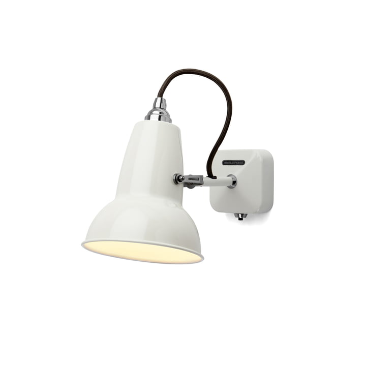 Original 1227 Mini væglampe, sort kabel, Linen White fra Anglepoise
