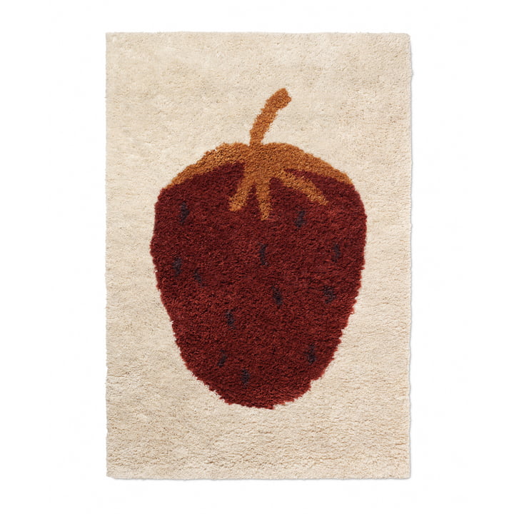 Fruiticana "Strawberry" tæppe fra ferm Living, 120 x 180 cm