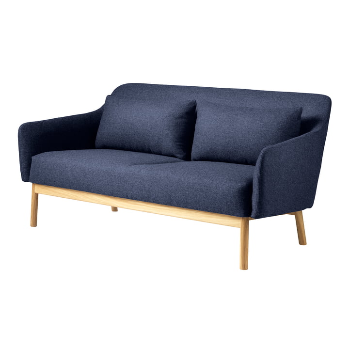 Gesja 2-personers sofa fra FDB Møbler i naturlig eg / kongeblå