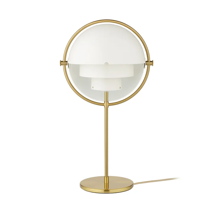 Multi-Lite bordlampe, messing / mat hvid fra Gubi