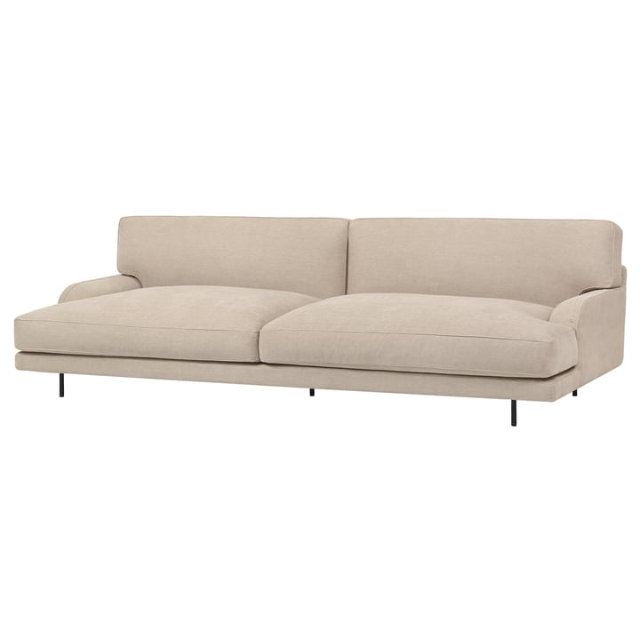 Flaneur sofa, 2,5-personers, creme / sort ramme af Gubi
