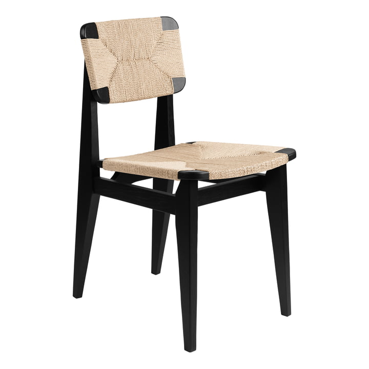 C-Chair Dining Chair Paper Cord, sortbejdset eg af Gubi