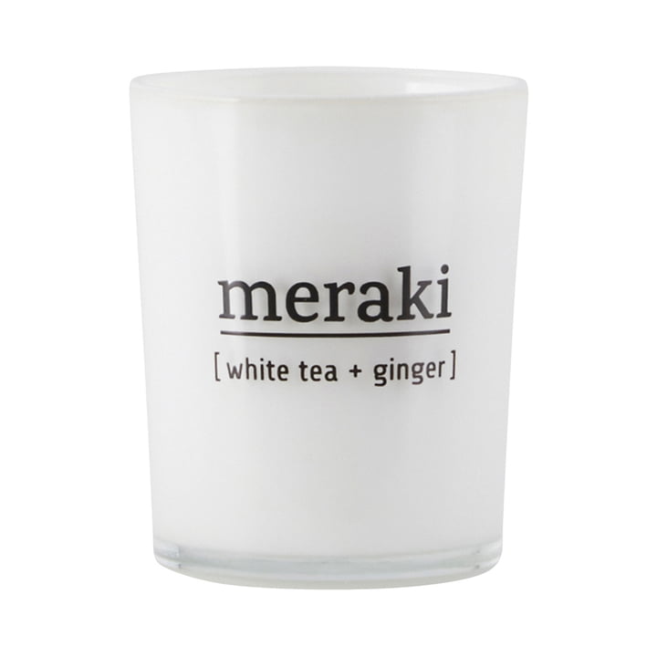 Det duftende stearinlys Hvid te & ingefær fra Meraki, Ø 5,5 cm
