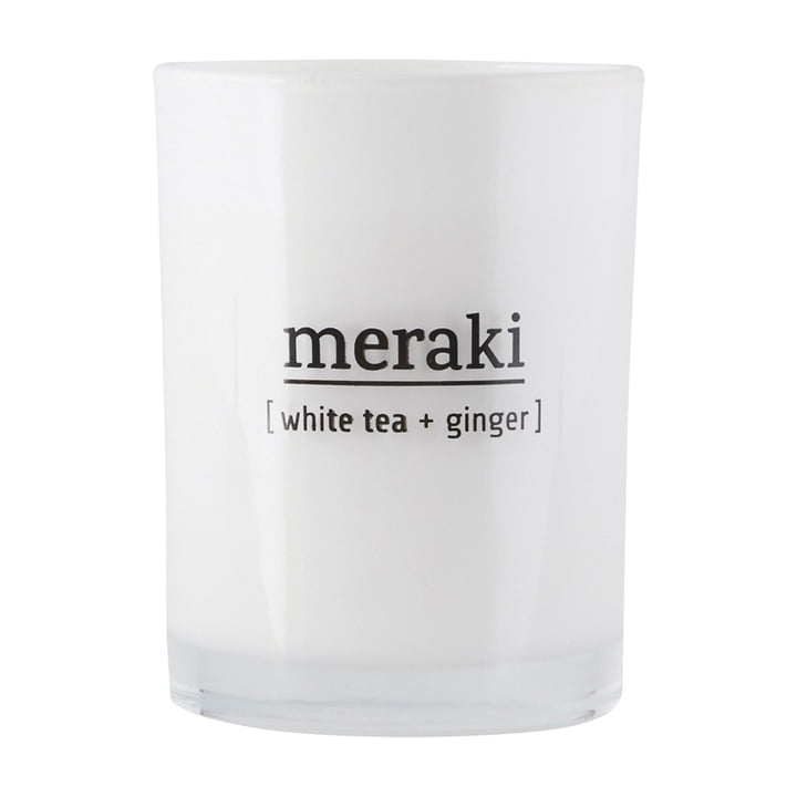 Duftlyset White Tea & Ginger fra Meraki, Ø 8 cm
