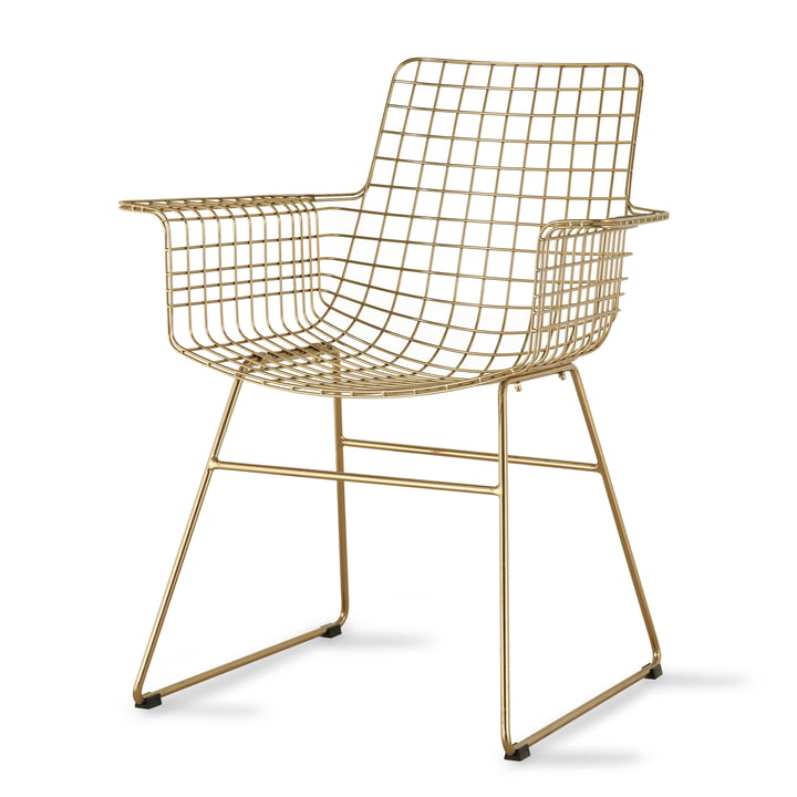 Wire Arm Chair, messing fra HKliving