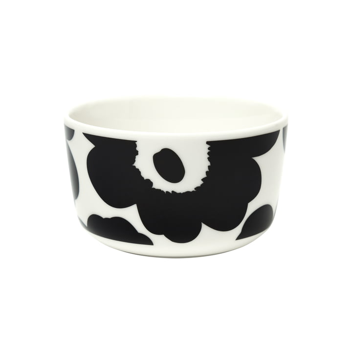 Oiva Unikko skålen fra Marimekko i hvid/sort, 250 ml