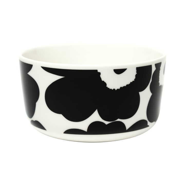 Oiva Unikko skålen fra Marimekko i hvid/sort, 500 ml