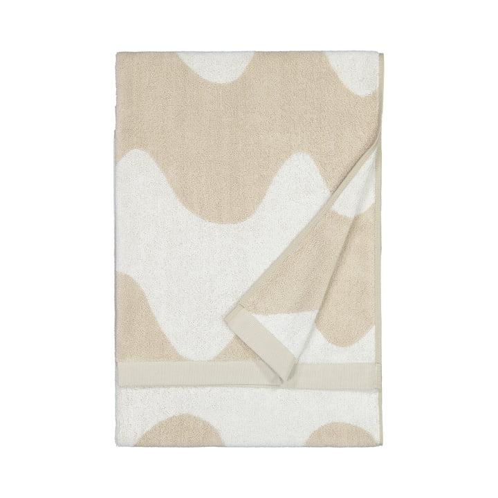 Lokki badehåndklæde fra Marimekko i beige / hvid