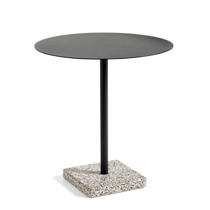 Terrazzo bord rundt Ø 70 cm, grå / antracit fra Hay