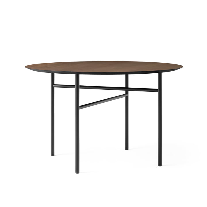 Snaregade bord, Ø 120 cm, egefiner bejdset sort (mørk) fra Audo