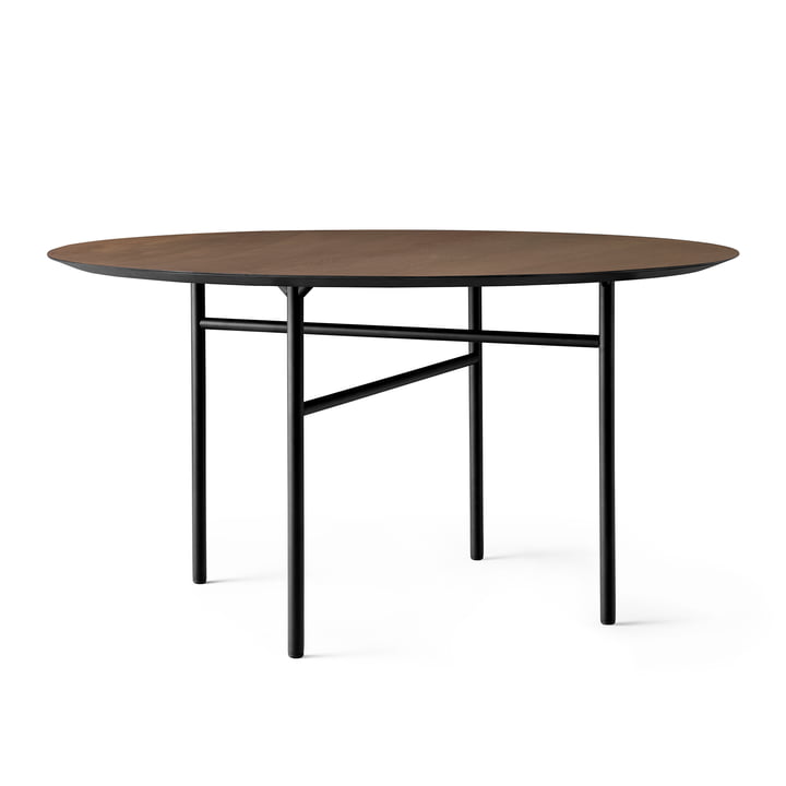 Snaregade bord, Ø 138 cm, egefiner bejdset sort (mørk) fra Audo