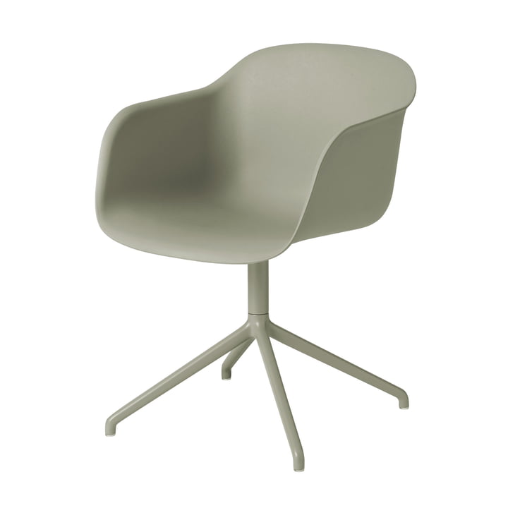 Fiber Chair Swivel Base af Muuto i dusty green / dusty green
