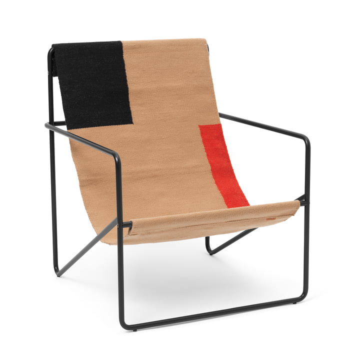 Desert Lounge Chair fra ferm Living i sort/blok