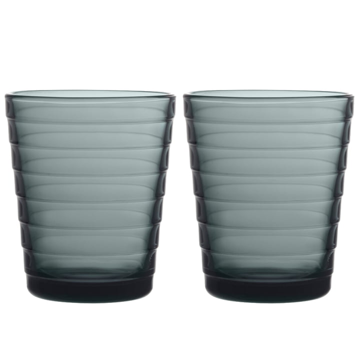 Aino Aalto glas krus fra Iittala, 22 cl, mørkegrå (sæt med 2)