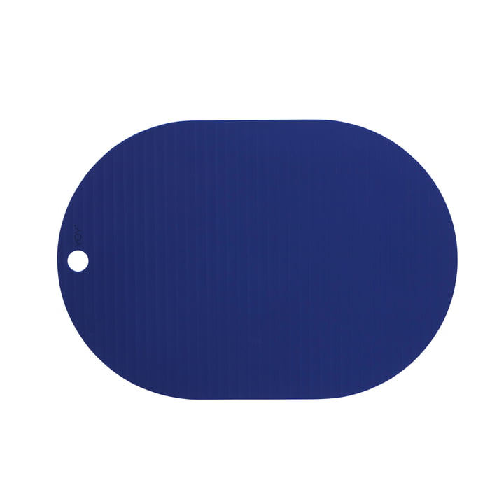 Ribbo ovale dækkeserviet fra OYOY, blåt look
