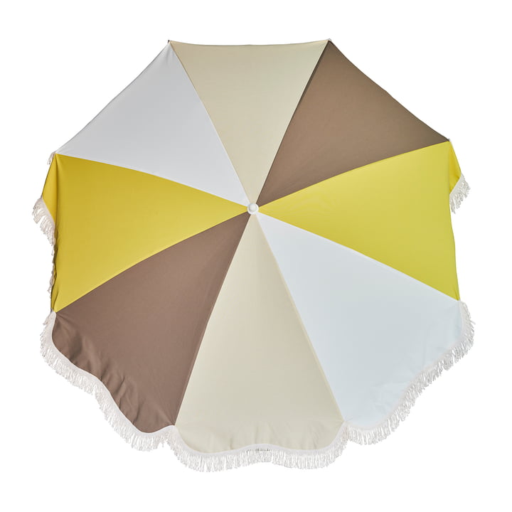 De Retro parasol Ø 200 cm med Jan Kurtz, hvid / taupe / naturlig / gul