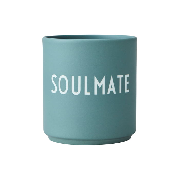 AJ Favourite porcelæn krus fra Design Letters, Soulmate / dusty green