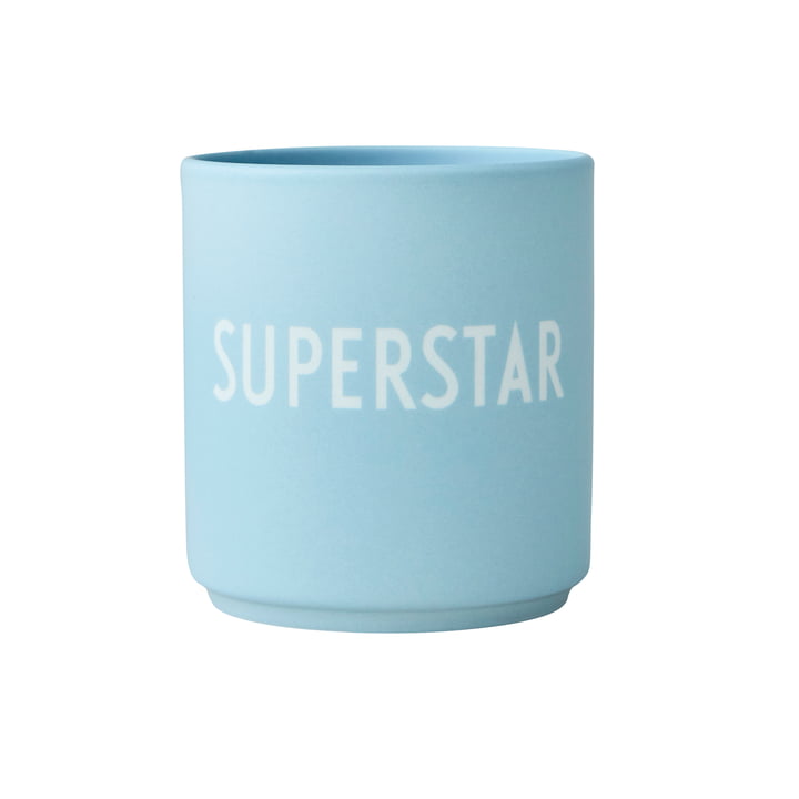 AJ Favourite porcelæn krus fra Design Letters, Superstar / soft blue