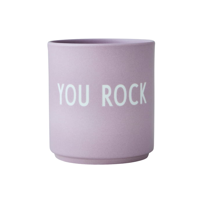 AJ Favourite porcelæn krus fra Design Letters, You Rock / lavendel