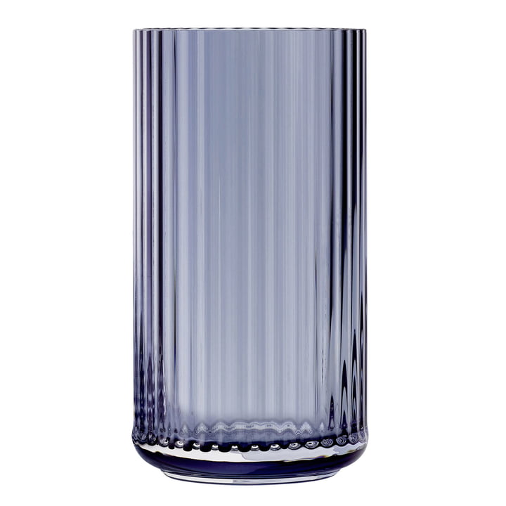 Glasvasen af Lyngby Porcelæn, H 38 cm, midnight blue