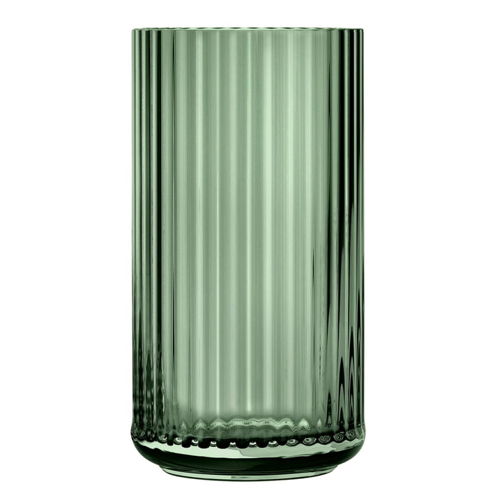 Glasvasen af Lyngby Porcelæn, H 38 cm, grøn