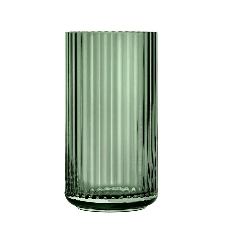Glasvasen af Lyngby Porcelæn, H 31 cm, grøn