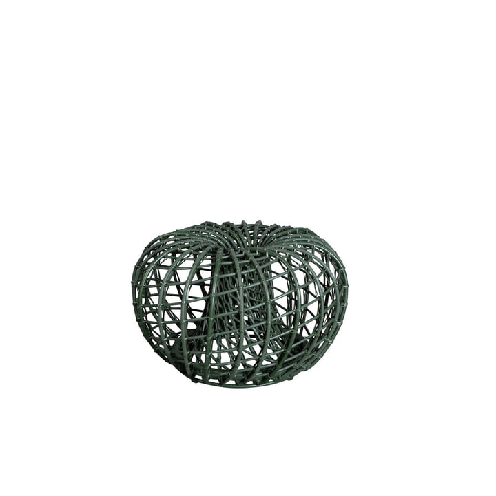 Nest skammel / sidebord Outdoor af Cane-line, Ø 67 cm, mørkegrøn