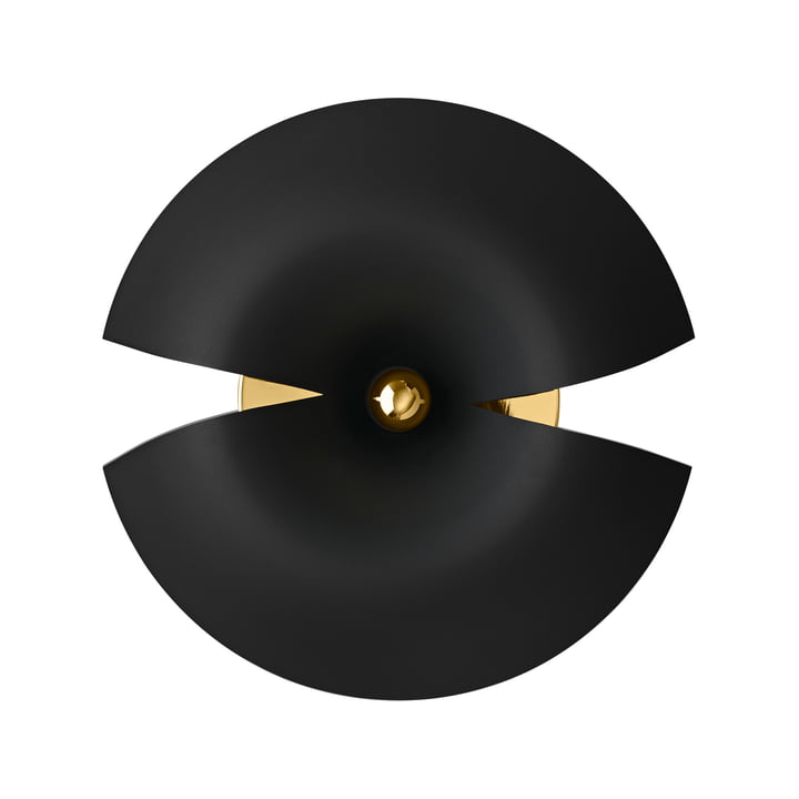 Cycnus væglampe fra AYTM, Ø 45 x H 18 cm, sort / guld