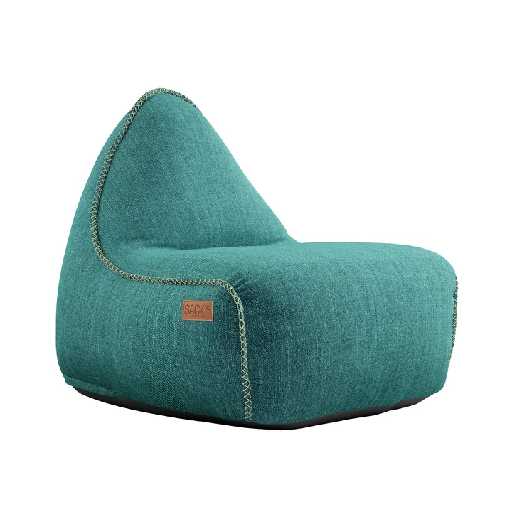 Den RETRO it Cabana Outdoor sækkestol ved SACK it, petrol melange