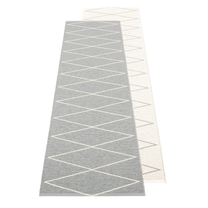 Max vendbart tæppe fra Pappelina, 70 x 240 cm, grå / vanilla