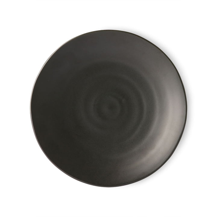 Kyoto pladen fra HKliving, Ø 25,5 cm, mat sort