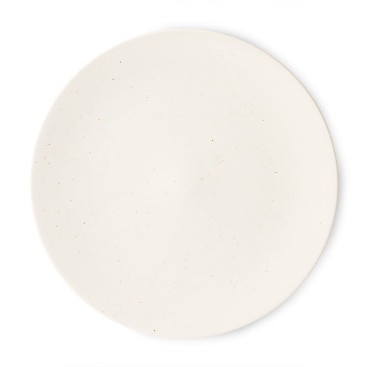 Kyoto pladen fra HKliving, Ø 27,5 cm, plettet hvid