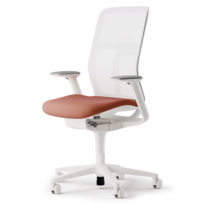 AT 187/71 kontor drejestol af Wilkhahn med sæde i Remix 2-653 / ryg hvid (hårdt gulv)