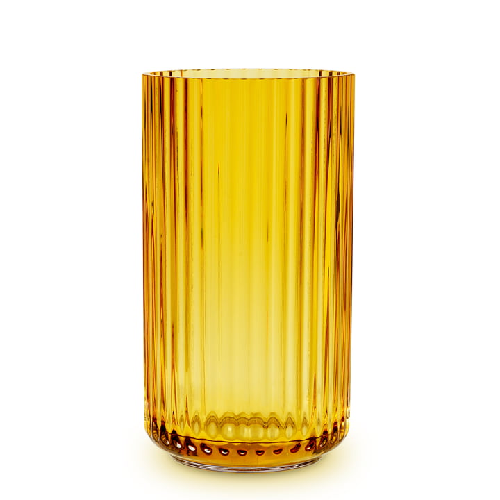 Glasvase H 31 cm fra Lyngby Porcelæn i amber