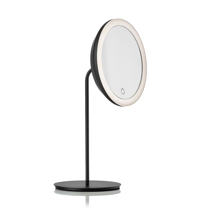 Kosmetisk spejl med 5x forstørrelse og LED-belysning Ø 18 cm fra Zone Denmark i sort